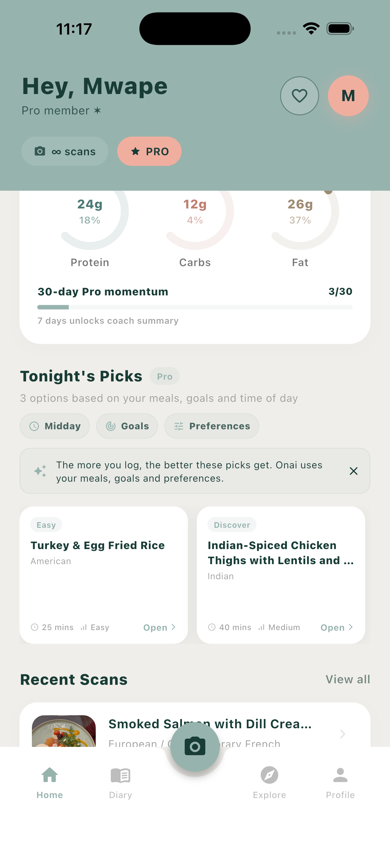 Onai personalised food ideas